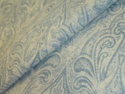 home decor fabric damask design screen print in a light blue, from P Kaufmann Fabrics