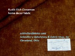 Discount Crackled Design Rustic Etch in Cinnamon Home Decor Fabric
