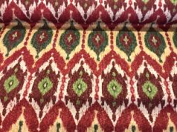 Scotts Pine color Berry ikat upholstery fabric