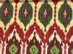 Pattern Scotts Pine color Berry slubby ikat fabric