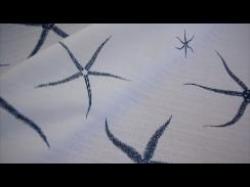 Click to see Sea Star Admiral White Flax Cotton Decorator Fabric image and video page