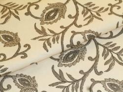 Laura and Kiran Shalimar color Grays hand print floral vine design