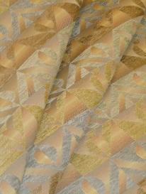 Pattern Singular Color Celadon woven upholstery fabric with contemporary geometric striped design and chenille accents