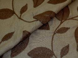 Embroidered leaf on vine design window treatment fabric with the look of elegance
