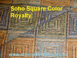 Click for video and image page of Pattern Soho Square in Color Royalty Upholstery Fabric contemporary geometric chenille accented pattern