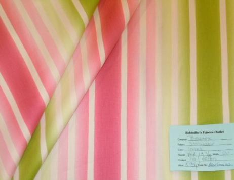 Schindler's Fabrics Shop tag for Decorator Stripe pattern Stillwater from Braemore Clearance Sale