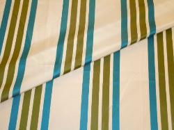 Closeup of Pattern Enclave Color Turquoise Stripe Faux Silk Decorator Fabric