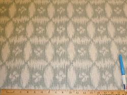 Sample of trellis ikat look woven jacquard on Braemore's Pattern Sumba, Color Chambray