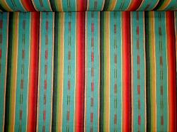 Color Turquoise Multi from Laura & Kiran, medium weight herringbone weave