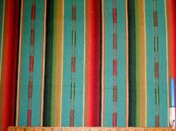 Color Turquoise Multi Pattern Sundance Stripe for Home Decor Sample