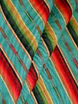 Draped curtain image of Sundance Stripe Color Turquoise Multi from Laura & Kiran