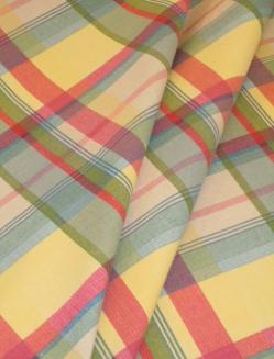 Draped curtain image of Pattern Sundown Stripe Plaid Decorator Fabric
