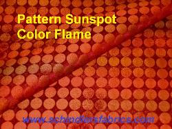 Click for video and image page of Pattern Sunspot Color Flame polka dot design woven decorating and upholstery fabric