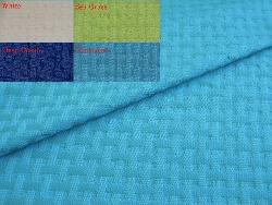 from Robert Allen Fabrics, pattern Carmel Weave BK, a premium, high performance, high end, washable polyester, with the feel of real woven textured quality. Colors white, deep ocean, sea grass and turquoise