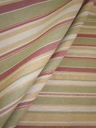 Draped curtain image of Tahitian Night Railroaded Stripe Upholstery Fabric