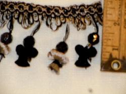 Tassel Trim with Bead Accents Color Black & Silver
