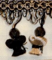Tassel Trim with Bead Accents Color Black & Silver