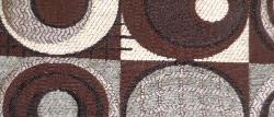 Swatch of contemporary geometric circle upholstery fabric Techniques in Coco