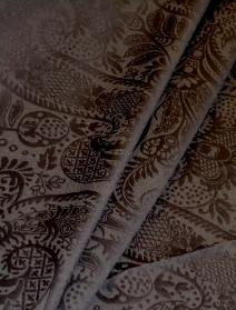 Draped curtain image of textured paisley pattern decorator fabric