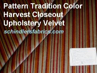 Pattern Tradition Color Harvest Closeout Upholstery Velvet