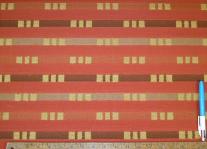 Sample of Discount Nanotex, Commercial Contract Hospitality Geometric pattern Color Mango Upholstery Fabric