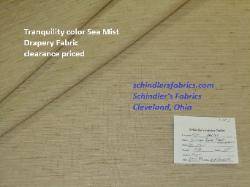 Discount $7.50 a yard Drapery Fabric Tranquility Color Sea Mist
