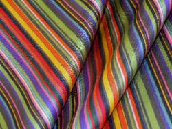 Pattern Tropical Stripe color Multi bright multi-color woven stripe on black ground polyester multipurpose home decor fabric