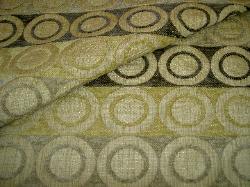 chenille accented contemporary geometric circles on stripes