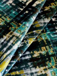designer contemporary abstract velvet High End aqua upholstery Fabric