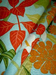 Washed Linen Blend Tropical Floral Decorator Fabric, Rowlily Palm Beach