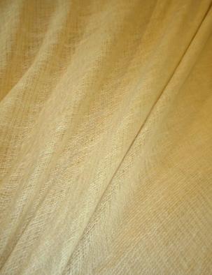 Draped curtain image of organic drapery fabric Pattern Wesselton Color Flax