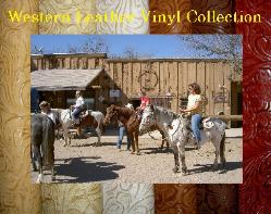 New Page in on line fabric store, Western Faux Leather Vinyl Collection for upholstery - diverse textures, pattern, colors and feel - tooled, cracked, glove, textured, embossed, wicker, woven, rattan
