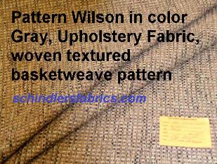 Pattern Wilson in color Gray, Upholstery Fabric woven textured basketweave pattern