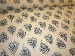Designer Fabric Woodrose in China Blues for Home Decor
