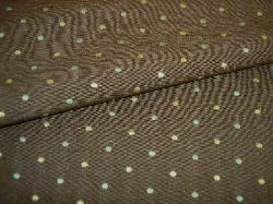 small woven bluegreen and tan dots on chocolate brown ground, Fabric Color Palette, rustic red, brown pod, indian tan, morocco brown