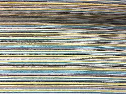 Railroaded multicolor chenille stripe upholstery fabric