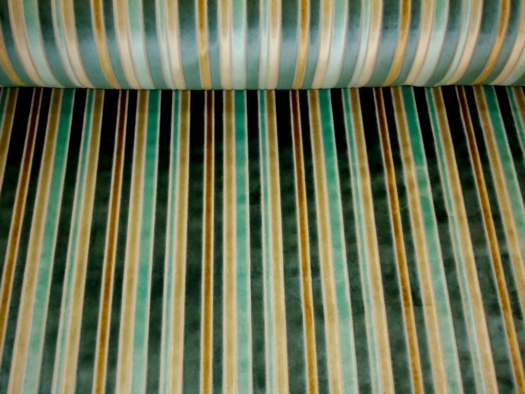 Cut Velvet Stripe Pattern Alley color Sea Glass