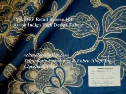 discount Beacon Hill Helene floral embroidery Indigo High Design Decorating Fabric Rustic Retreat