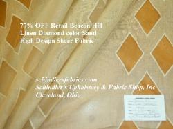 discount Beacon Hill Linen Diamond Sand High Design linen sheer drapery Decorating Fabric