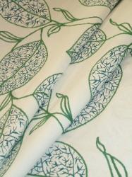Upscale Catania Satka Green Blue floral leaf embroidery designer decorating fabric