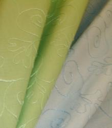 $5 a yard embroidered textured swirl Cordele Menta and Azul Decor Fabric