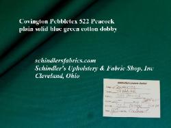 discount Covington Pebbletex 522 Peacock blue green plain solid cotton dobby drapery multi purpose decorating fabric