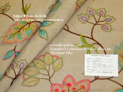 Edgar Fabrics Isabella Rainbow crewel embroidery floral home decor fabric