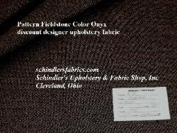 Fieldstone Onyx black tan Herringbone discount designer closeout upholstery fabric