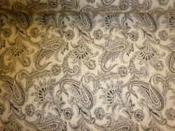 French Paisley color Gunmetal Laura & Kiran hand printed pattern