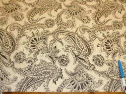 Sample of French Paisley color Gunmetal Laura & Kiran hand printed pattern