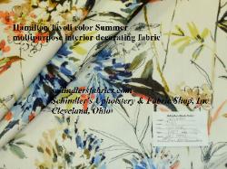 Hamilton Tivoli Summer floral print multipurpose interior decorating fabric blues greens oranges