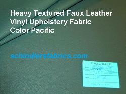Heavy Textured Faux Leather Color Pacific felt backed PVC Vinyl Upholstery Fabric, Discount Outlet priced from a Warehouse Buyout