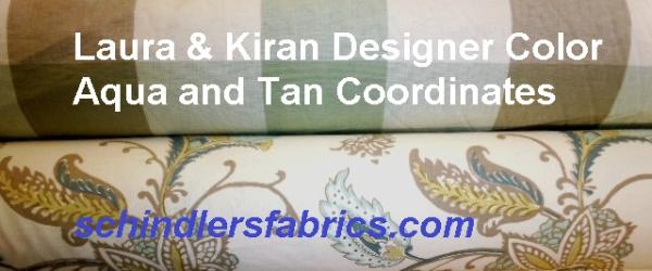 Laura & Kiran Designer Color Aqua and Tan Coordinates
