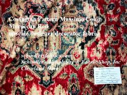 Covington Massimo Green Blue medallion damask linen designer decorating fabric